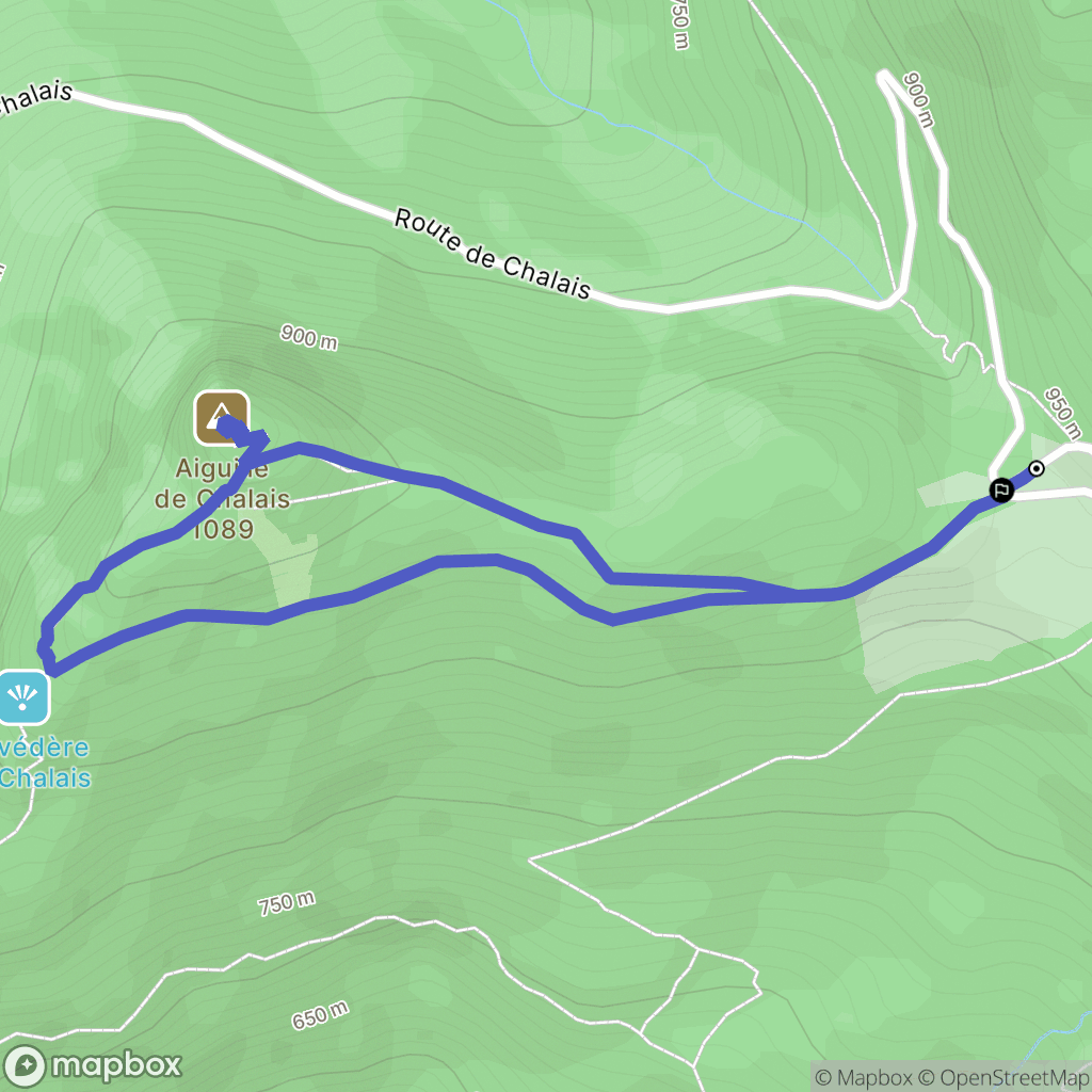 Chalais : carte du parcours de randonnée - France