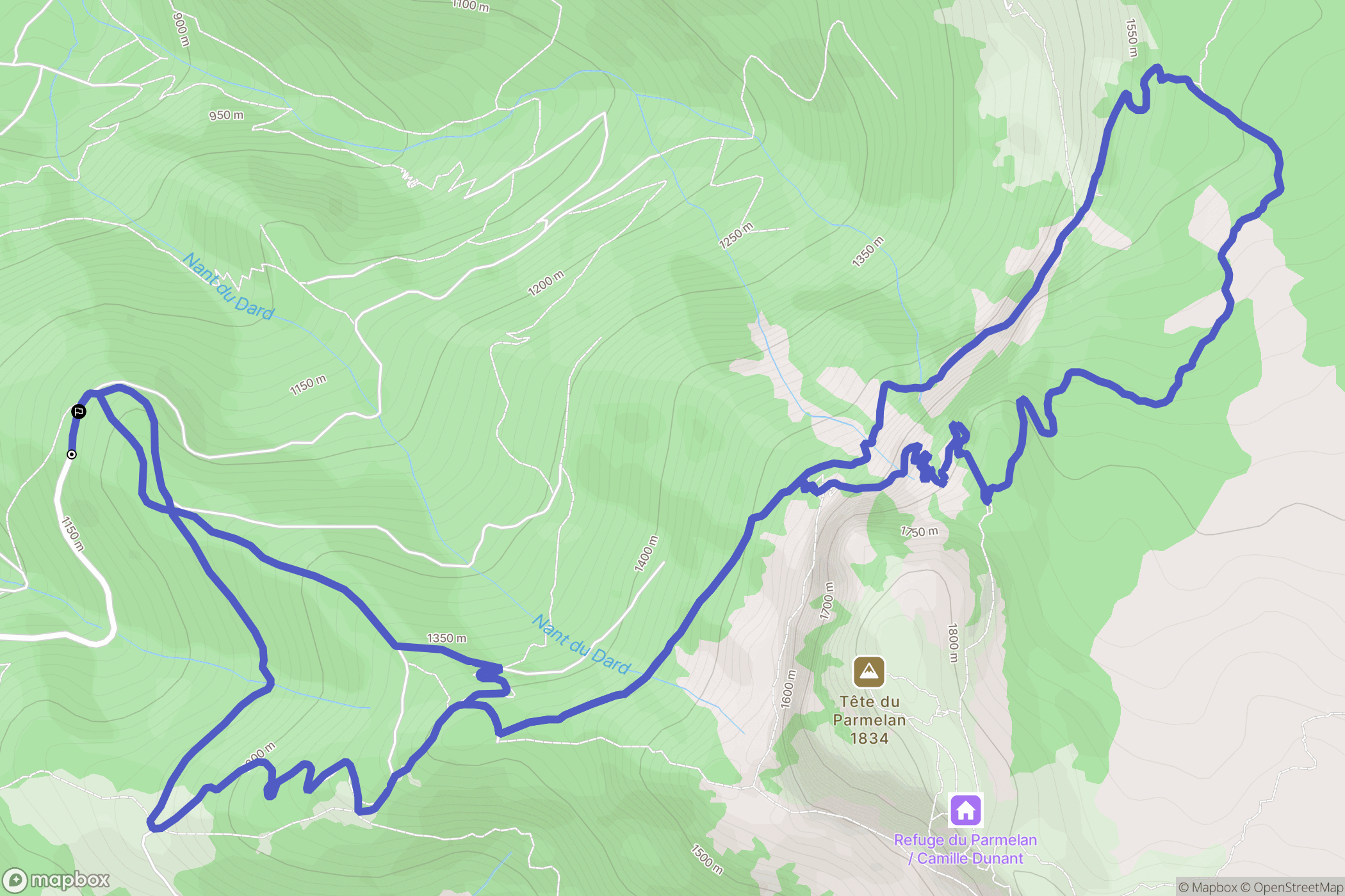 Villaz : carte du parcours de randonnée - France
