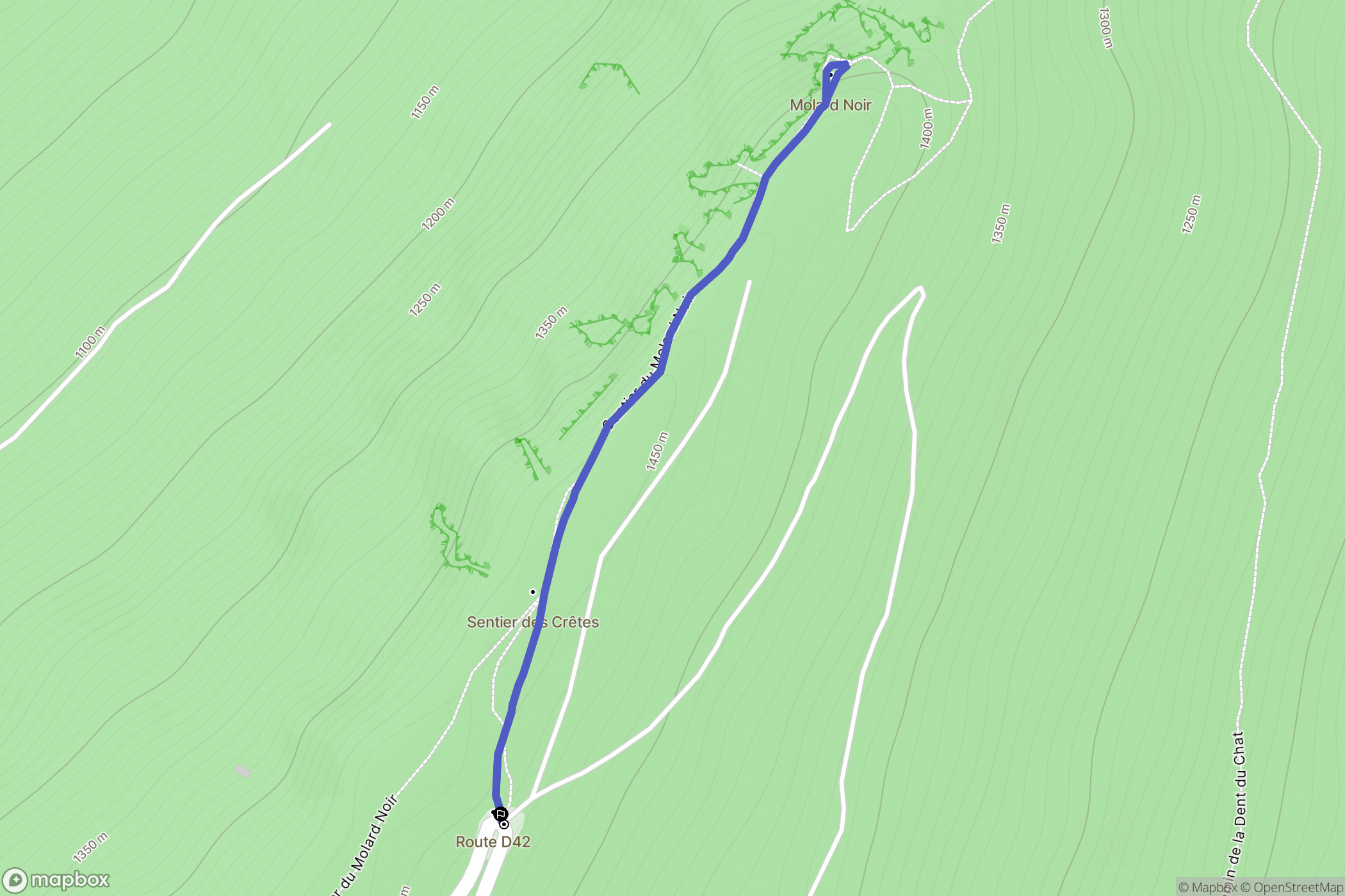 Le Bourget du Lac : carte du parcours de randonnée - France