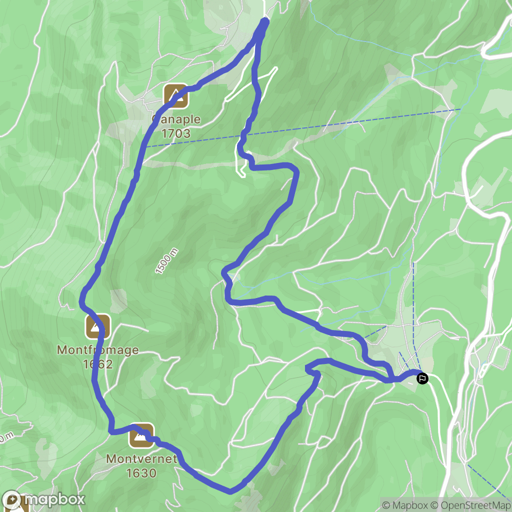 Sarcenas : carte du parcours de randonnée - France