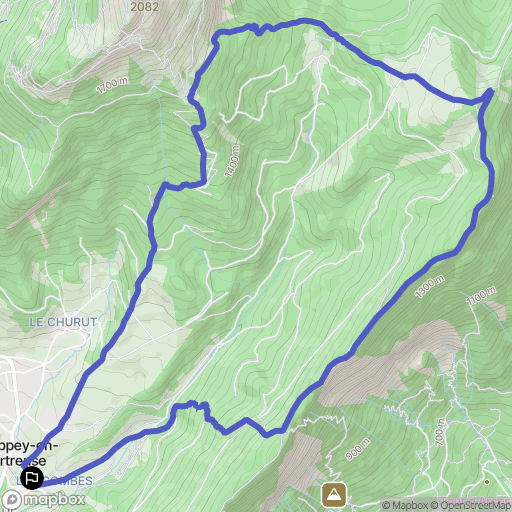 Le Sappey-en-Chartreuse : carte du parcours de randonnée - France