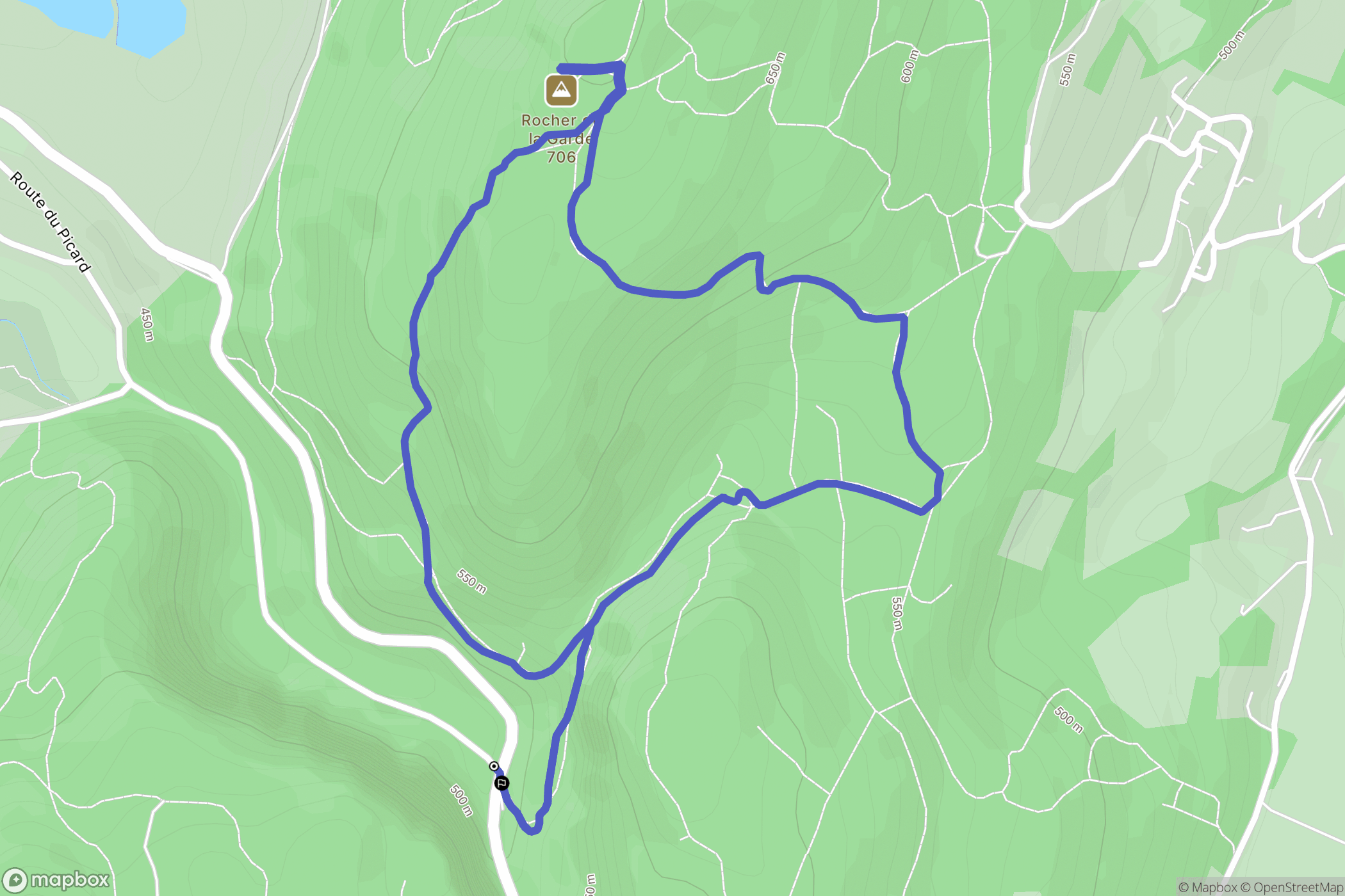 Saint Etienne de Crossey : carte du parcours de randonnée - France