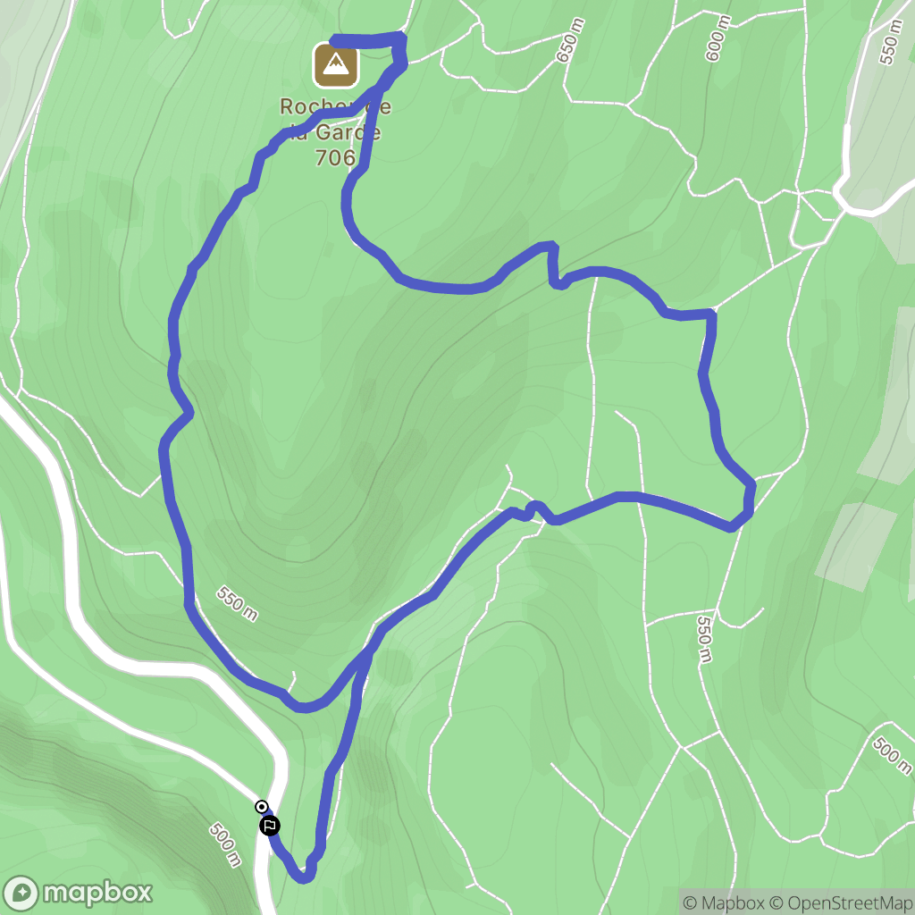 Saint Etienne de Crossey : carte du parcours de randonnée - France