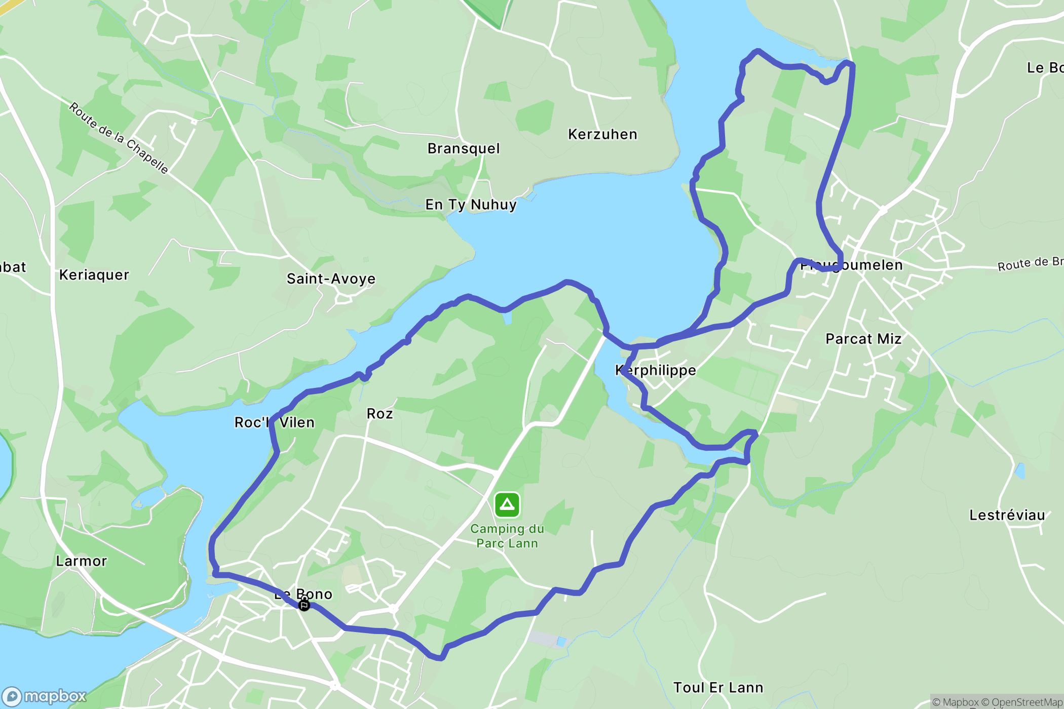 Le Bono : carte du parcours de randonnée - France