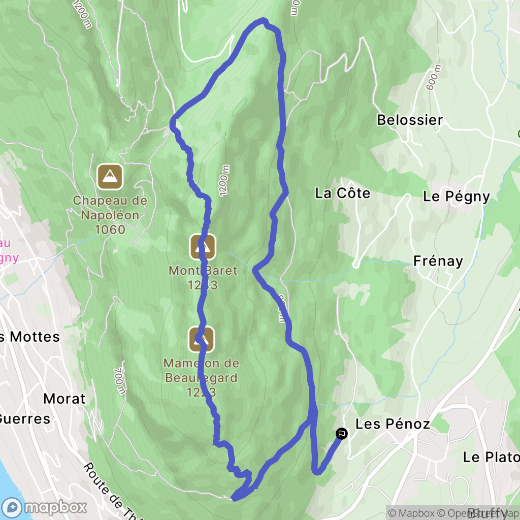 Menthon-Saint-Bernard : carte du parcours de randonnée - France