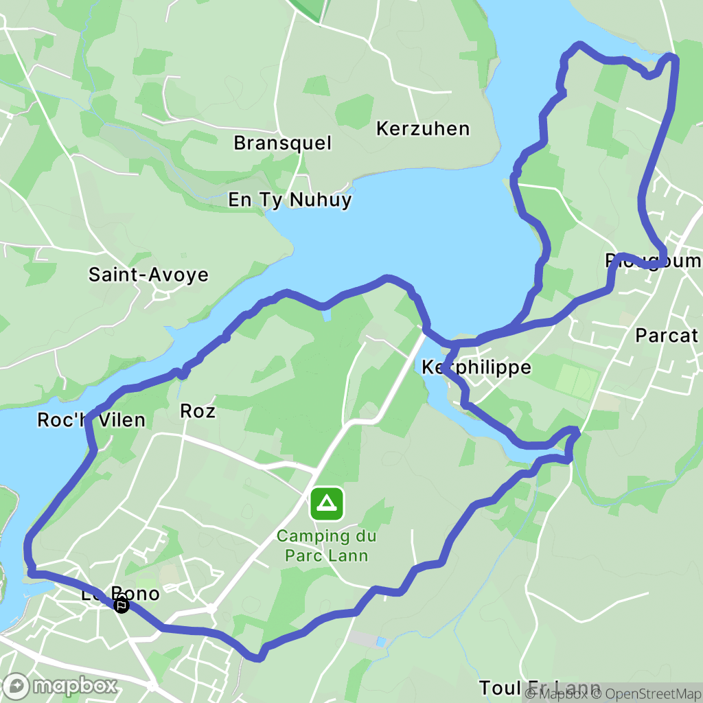 Le Bono : carte du parcours de randonnée - France