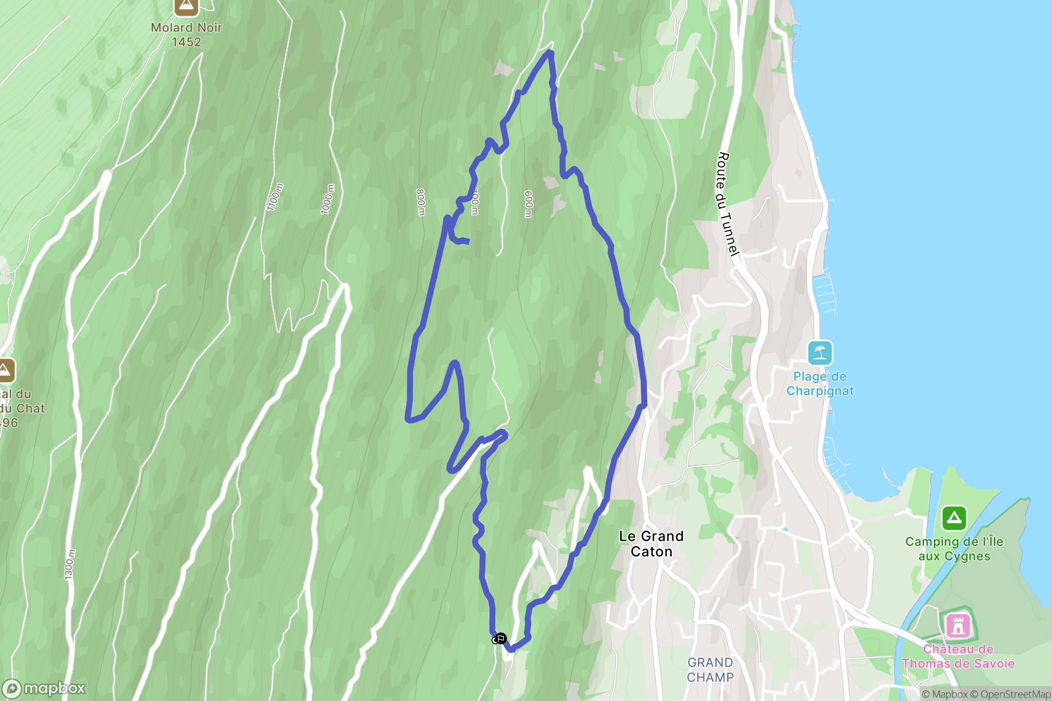 Le Bourget-du-Lac : carte du parcours de randonnée - France