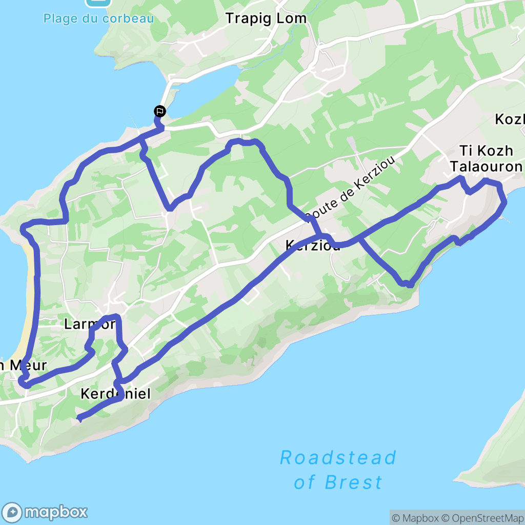 Plougastel-Daoulas : carte du parcours de randonnée - France