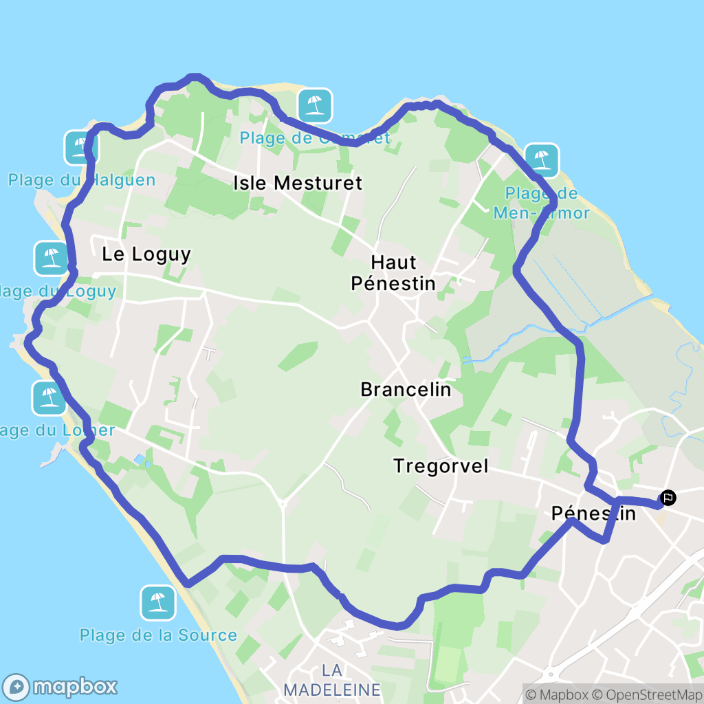 Pénestin : carte du parcours de randonnée - France