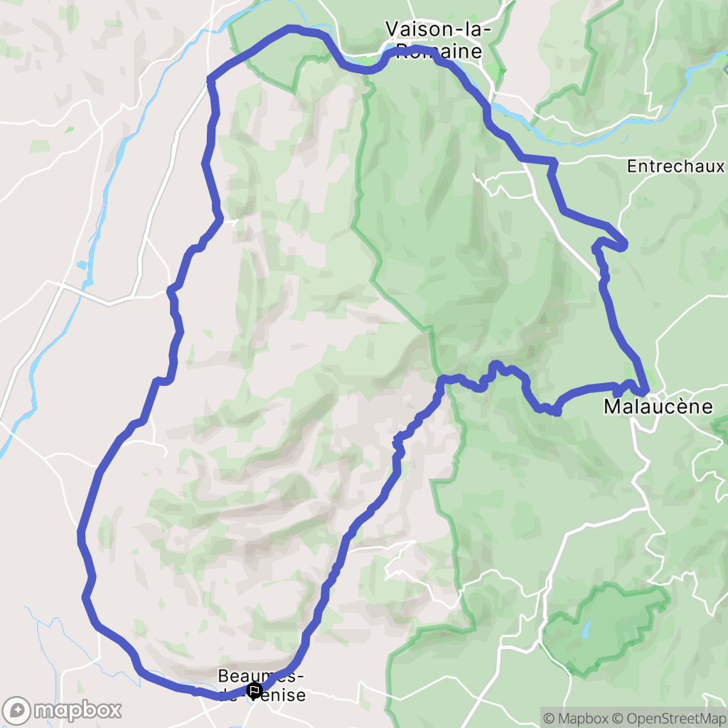 Beaumes-de-Venise : carte du parcours de randonnée - France