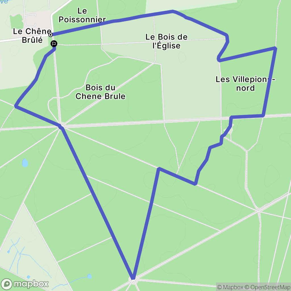 Cercottes : carte du parcours de randonnée - France