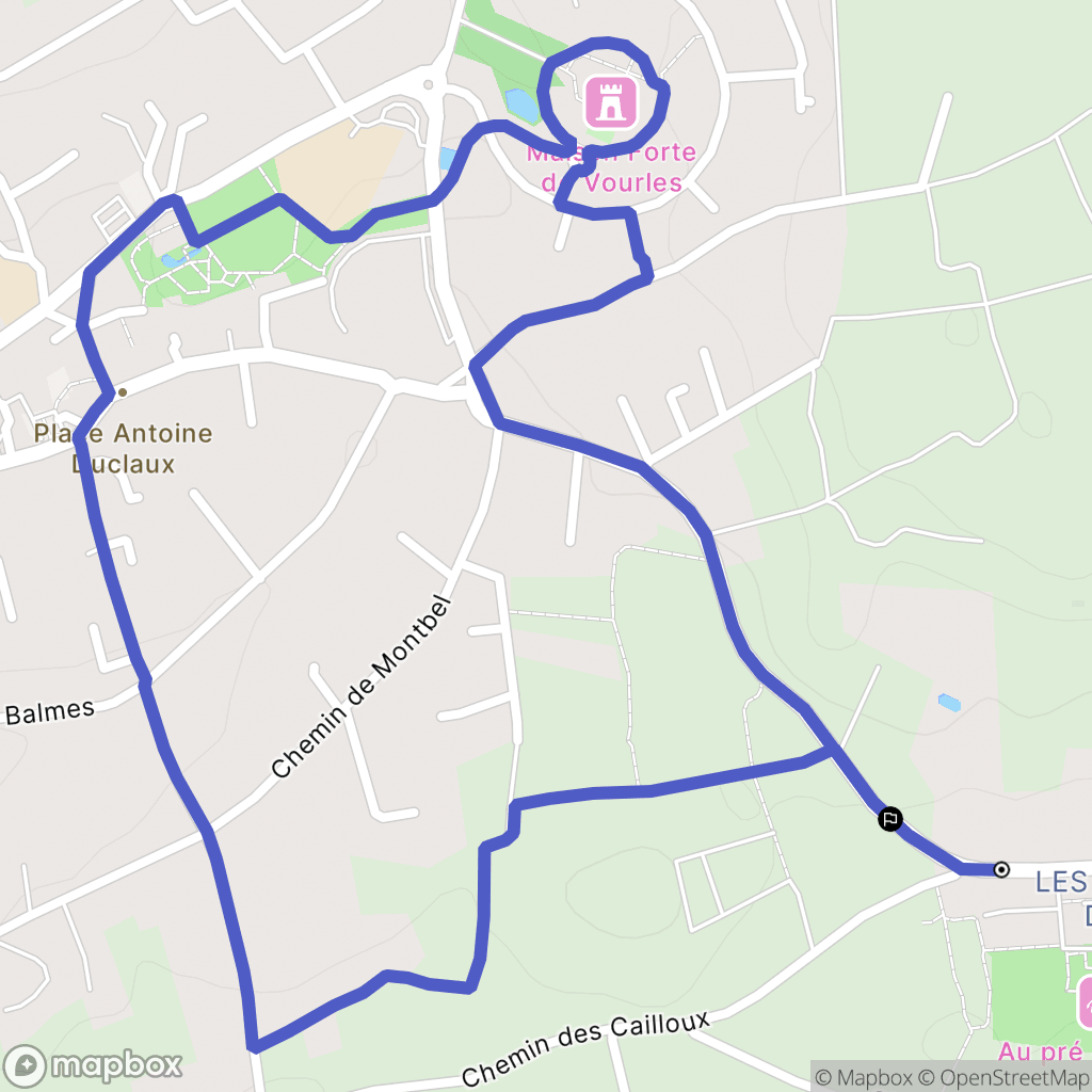 La Mure, Vourles : carte du parcours de randonnée - France