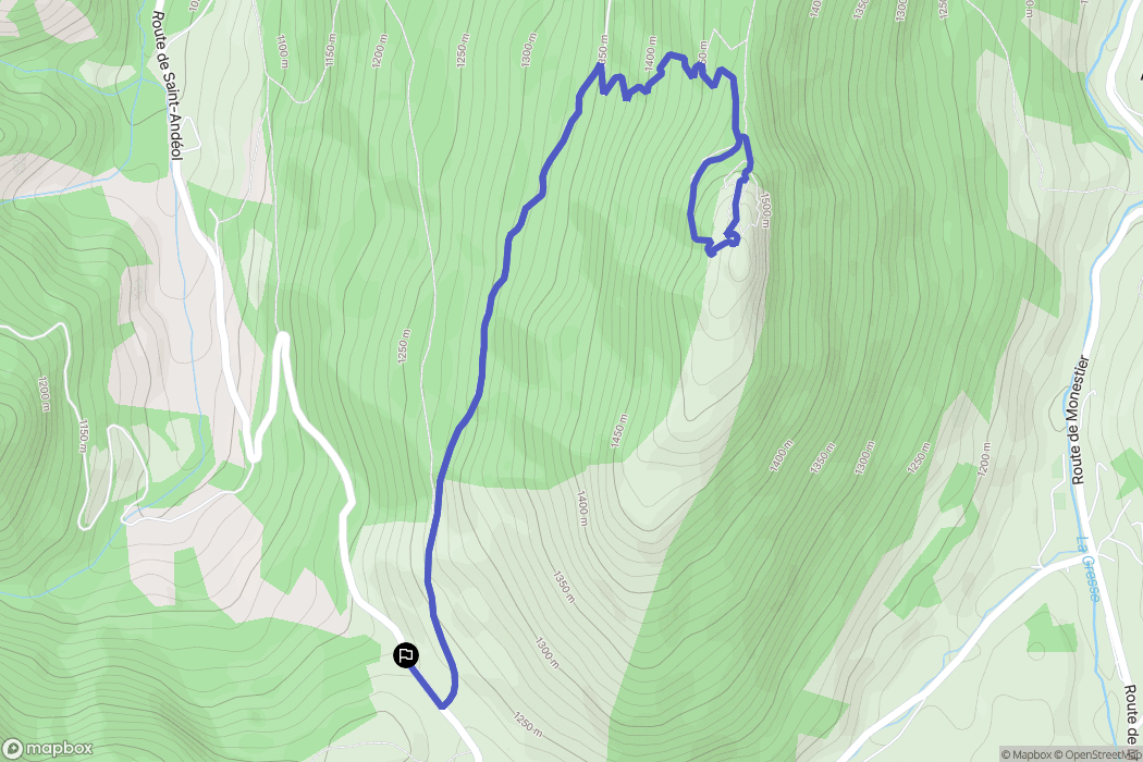 Gresse-en-Vercors : carte du parcours de randonnée - France