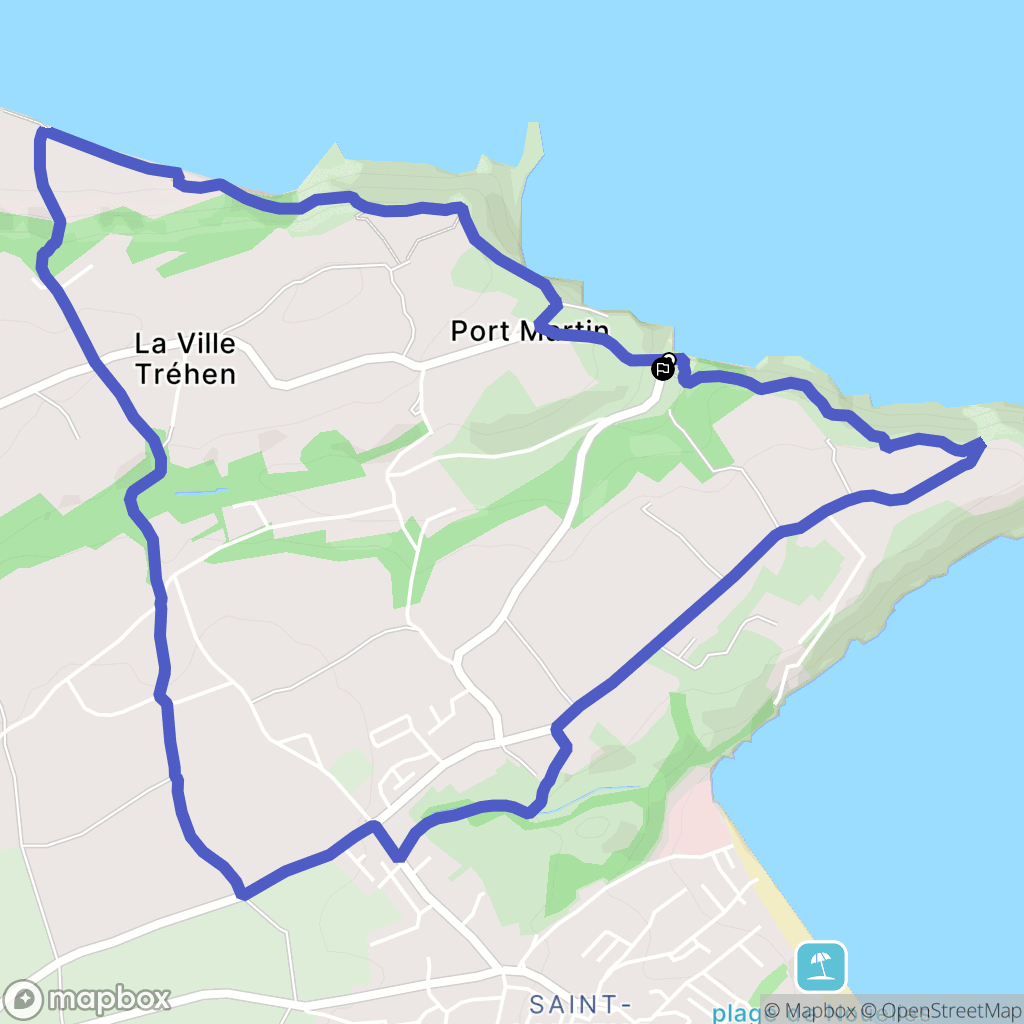 Plérin : carte du parcours de randonnée - France