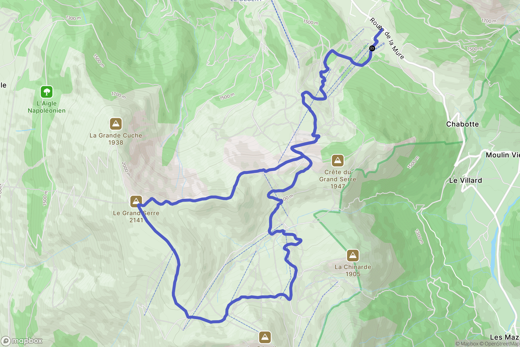 La Morte : carte du parcours de randonnée - France