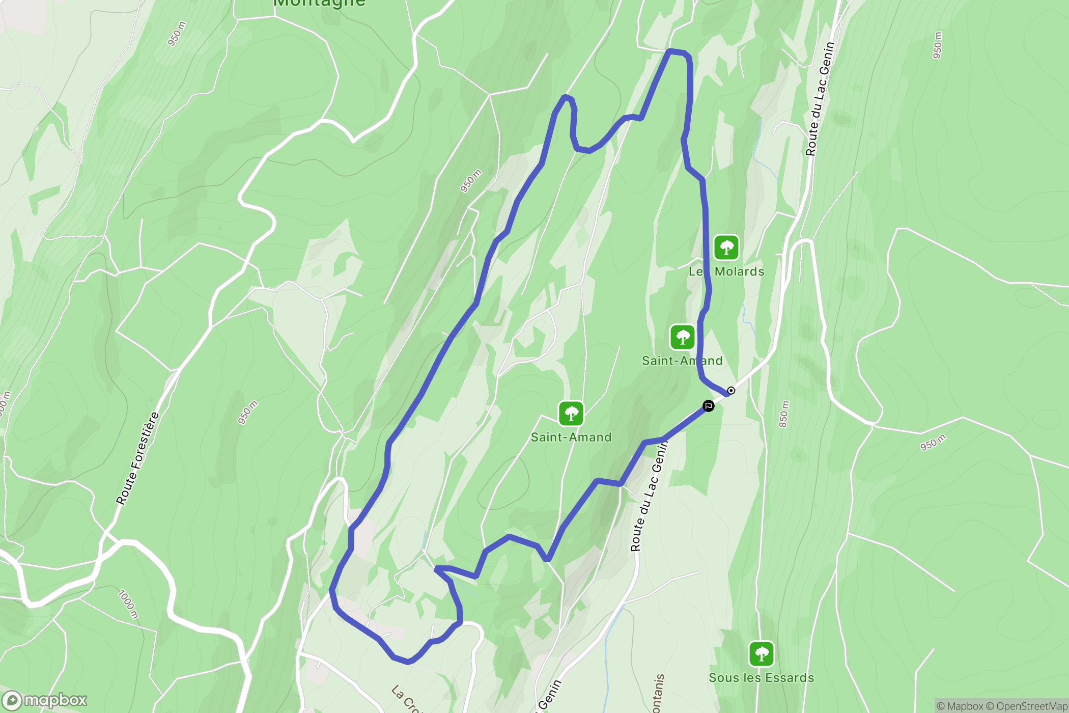 Charix : carte du parcours de randonnée - France