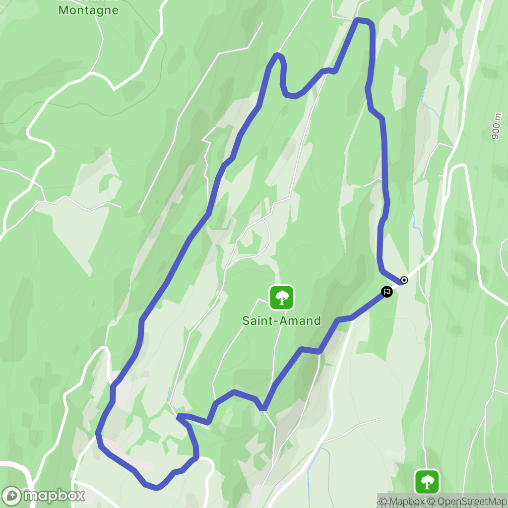Charix : carte du parcours de randonnée - France