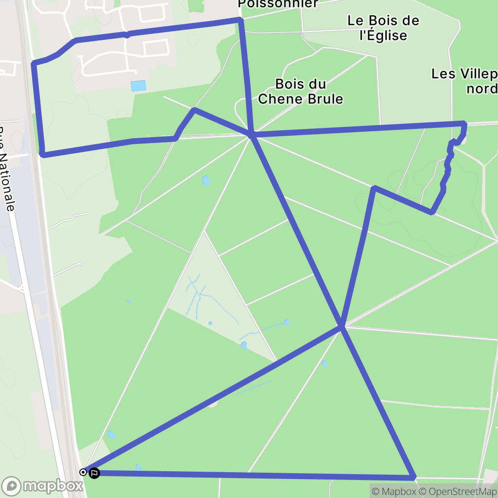 Cercottes : carte du parcours de randonnée - France