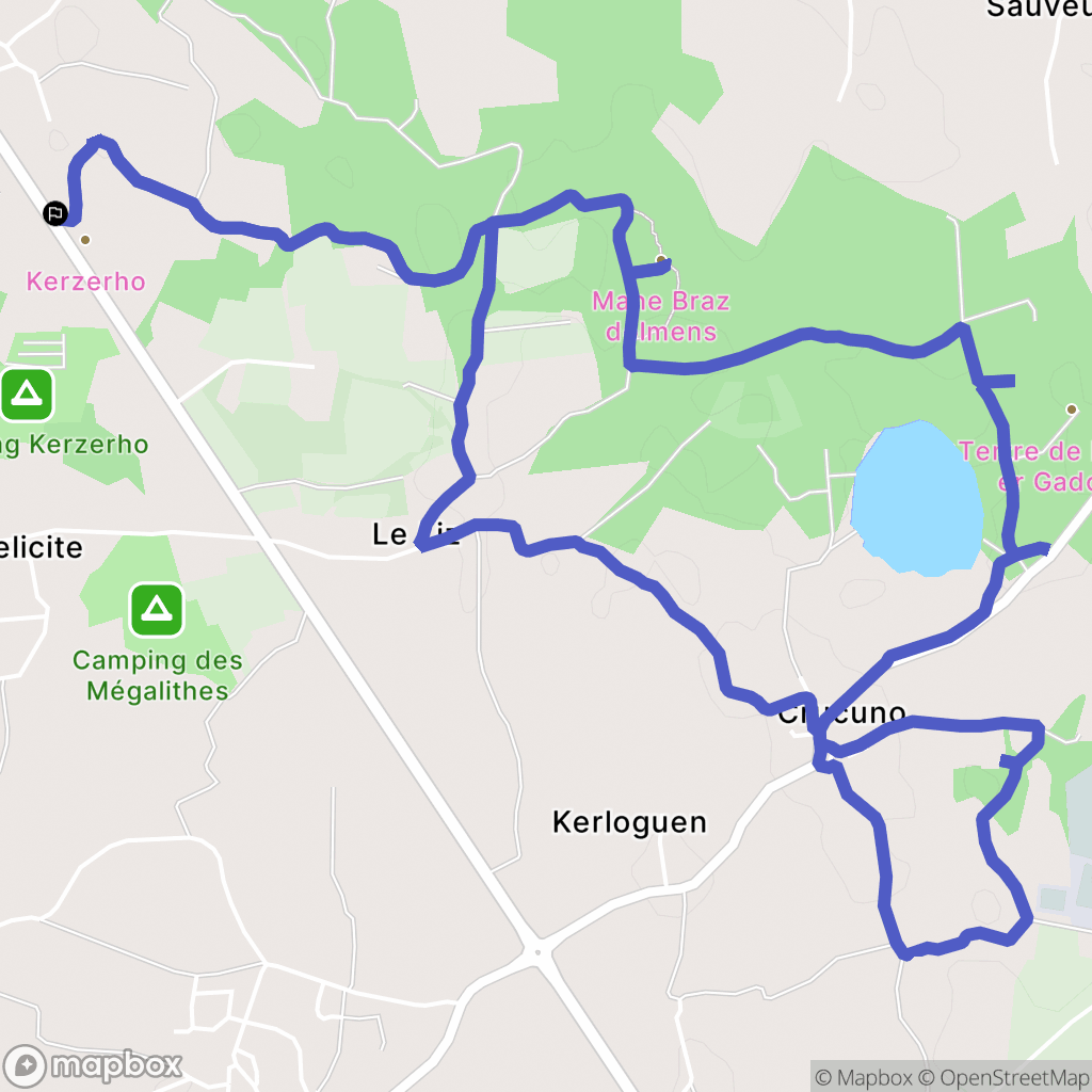 Erdeven : carte du parcours de randonnée - France
