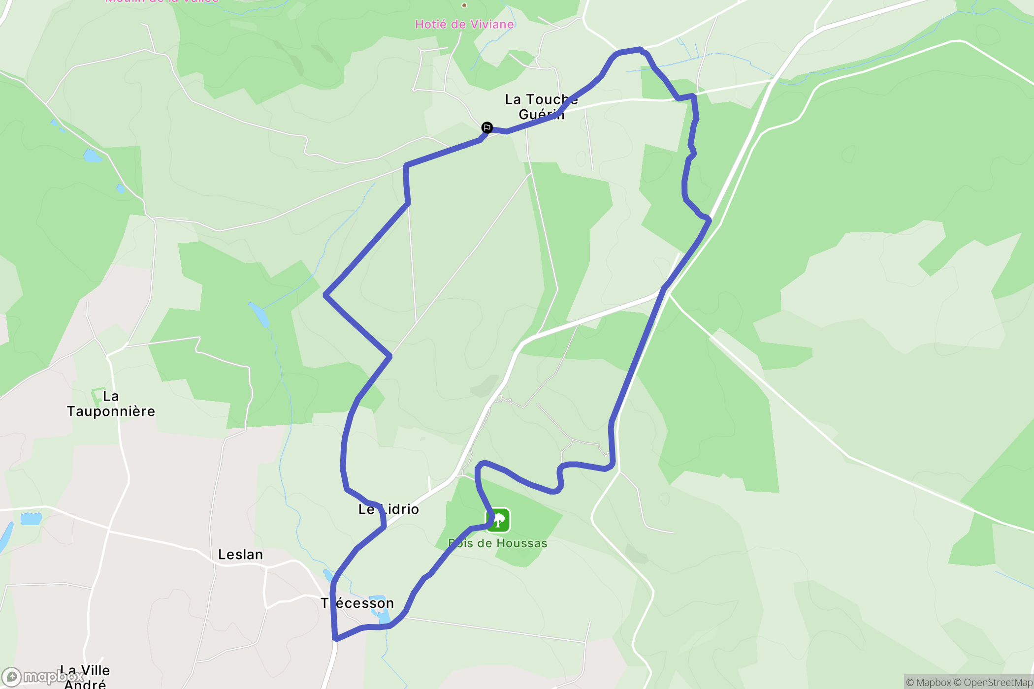 Paimpont : carte du parcours de randonnée - France