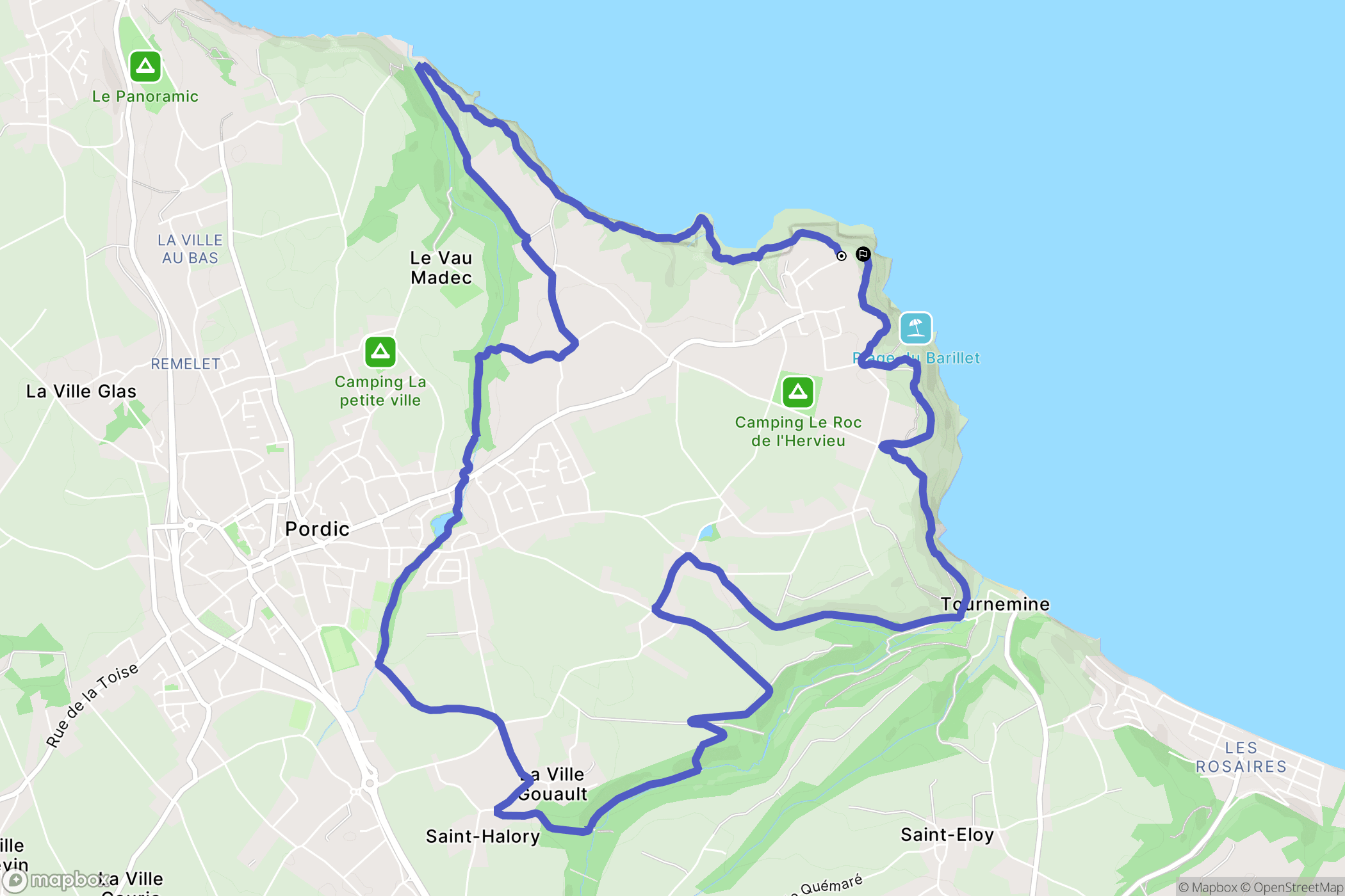 Pordic : carte du parcours de randonnée - France