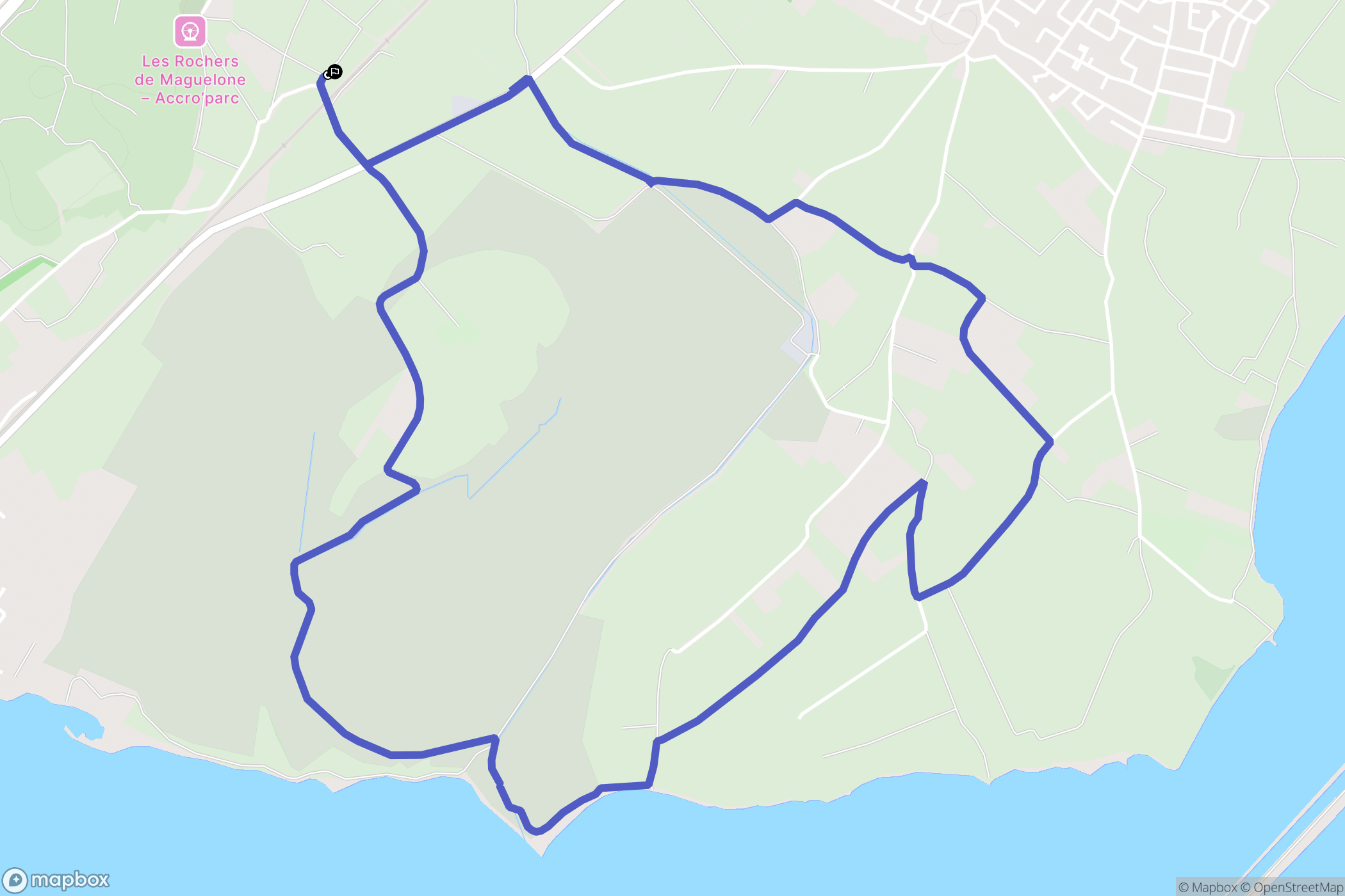 Villeneuve-lès-Maguelone : carte du parcours de randonnée - France