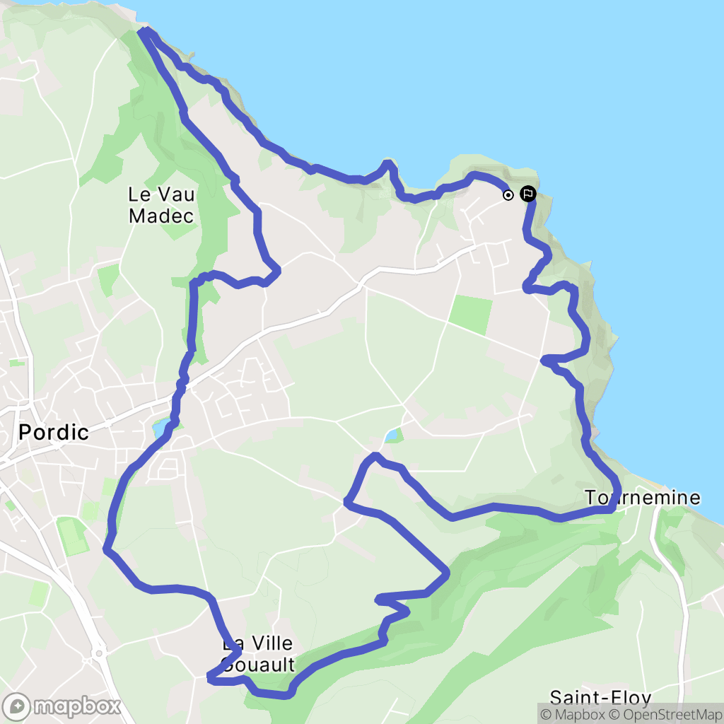 Pordic : carte du parcours de randonnée - France