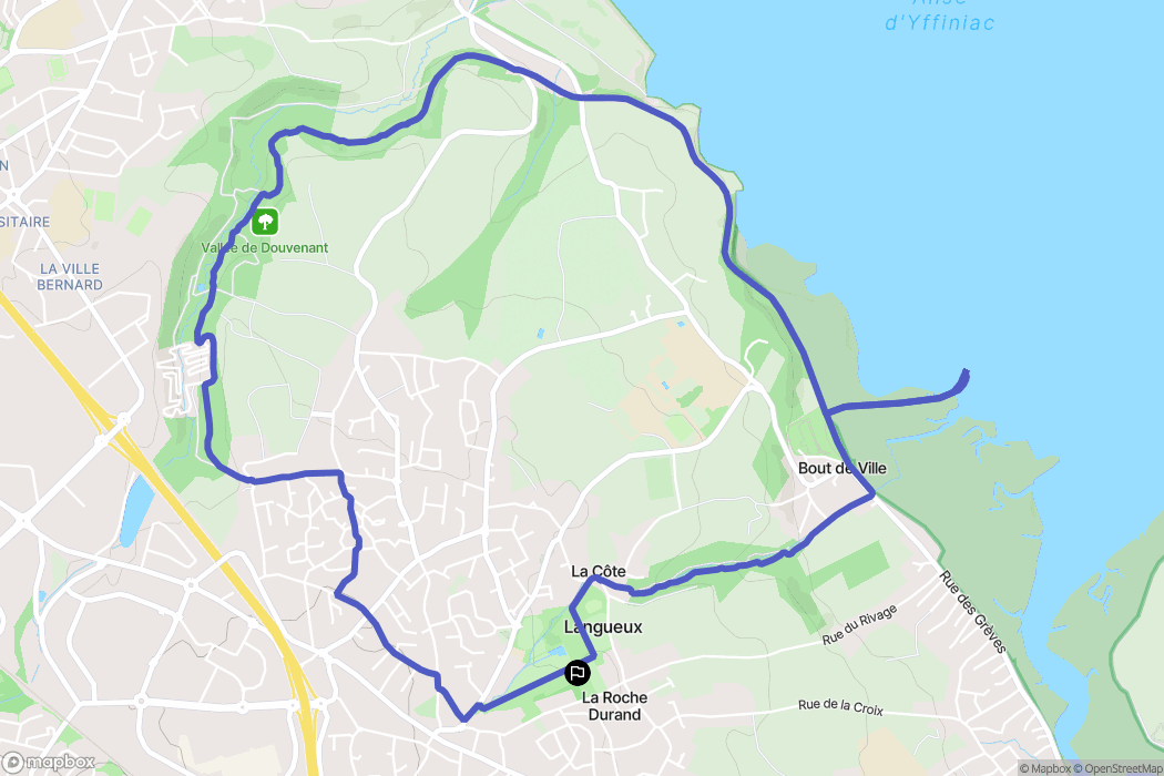 Langueux : carte du parcours de randonnée - France