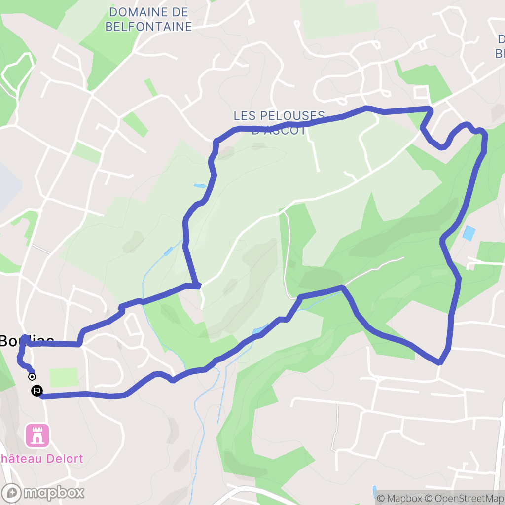 Bouliac : carte du parcours de randonnée - France