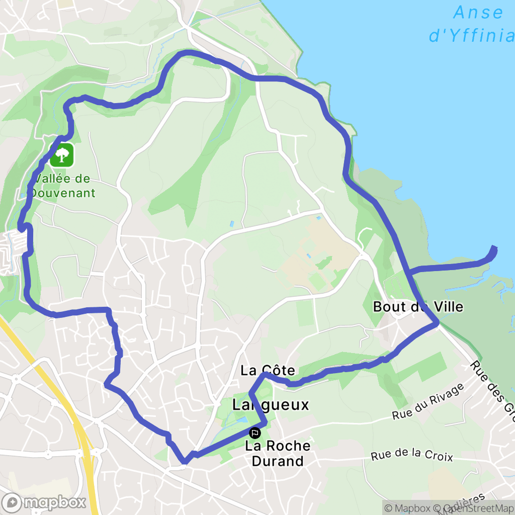 Langueux : carte du parcours de randonnée - France