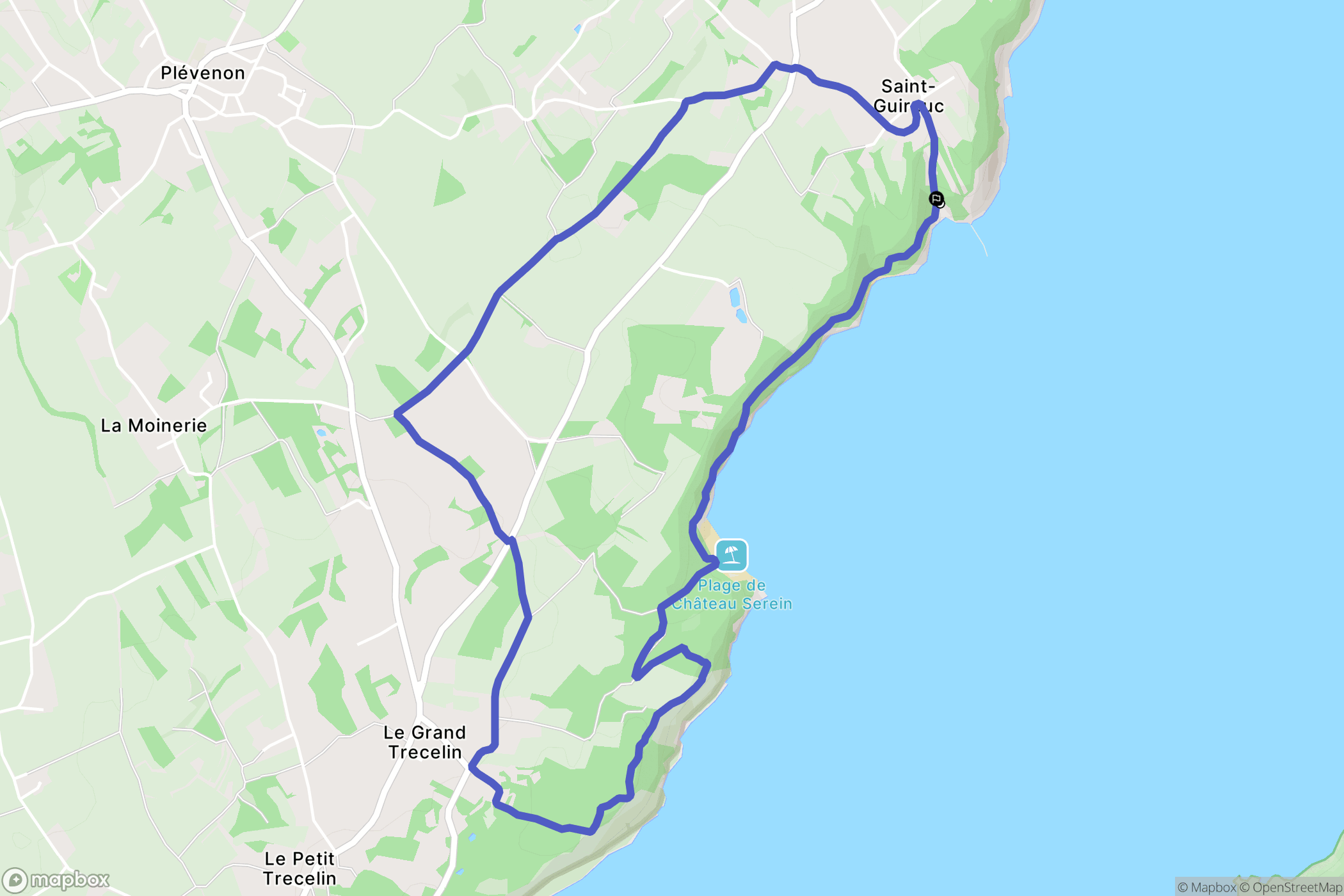 Plévenon : carte du parcours de randonnée - France