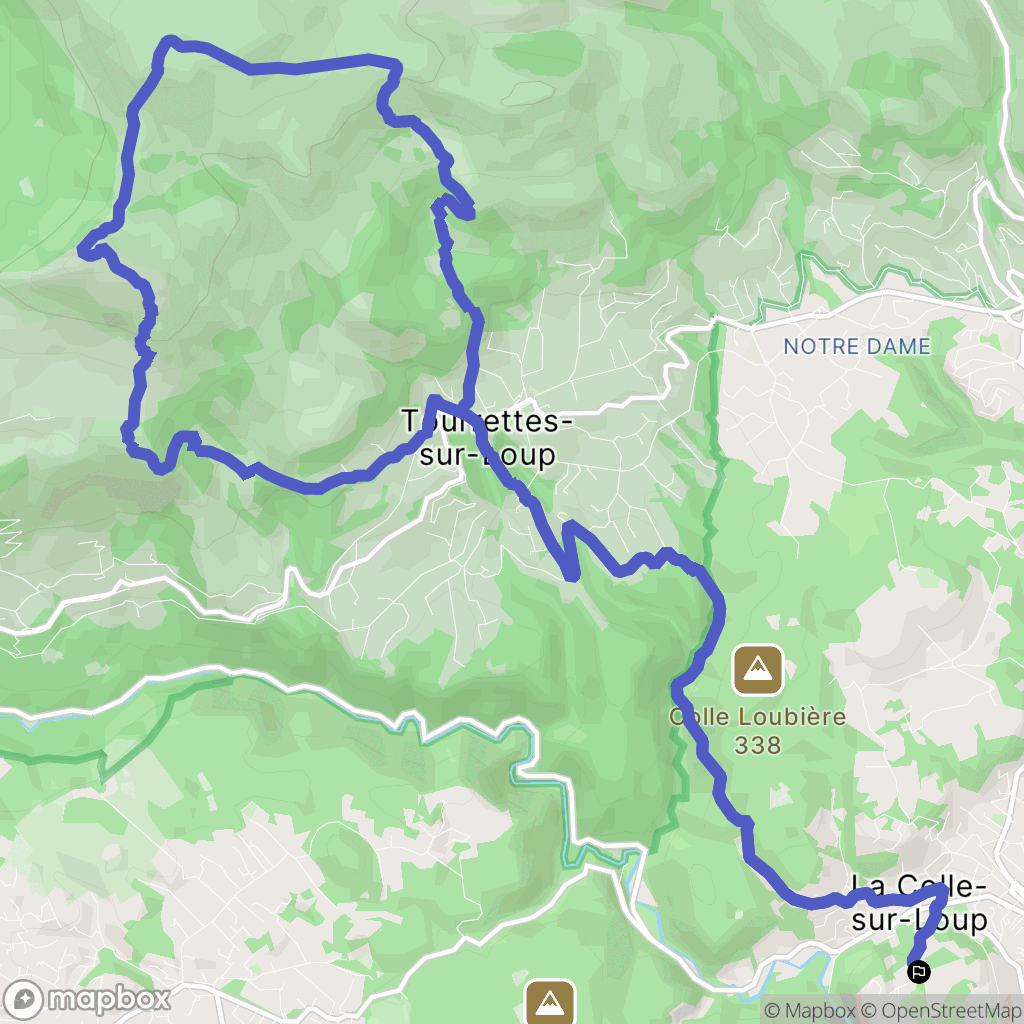 La Colle-sur-Loup : carte du parcours de randonnée - France