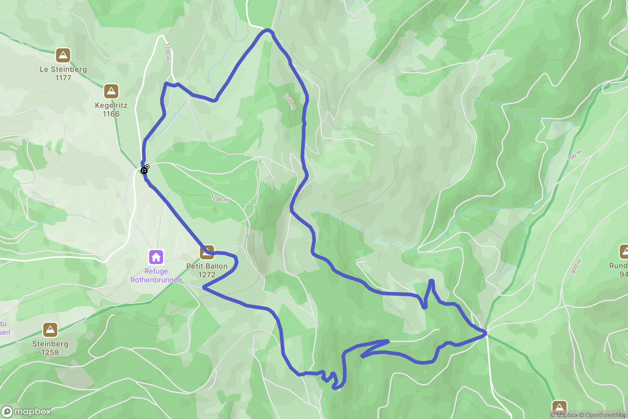 Luttenbach-près-Munster : carte du parcours de randonnée - France