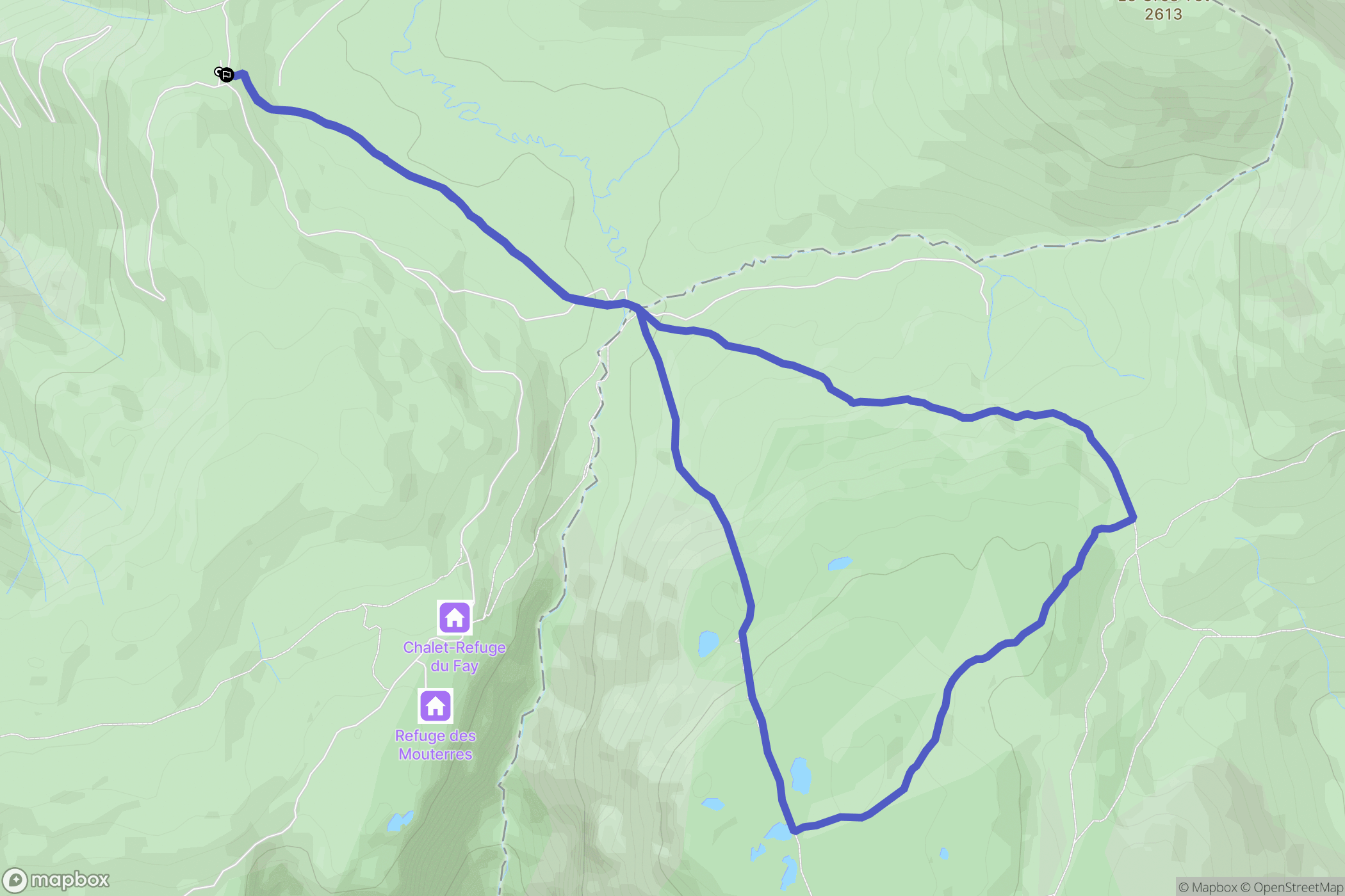 Col Saint Georges : carte du parcours de randonnée - France