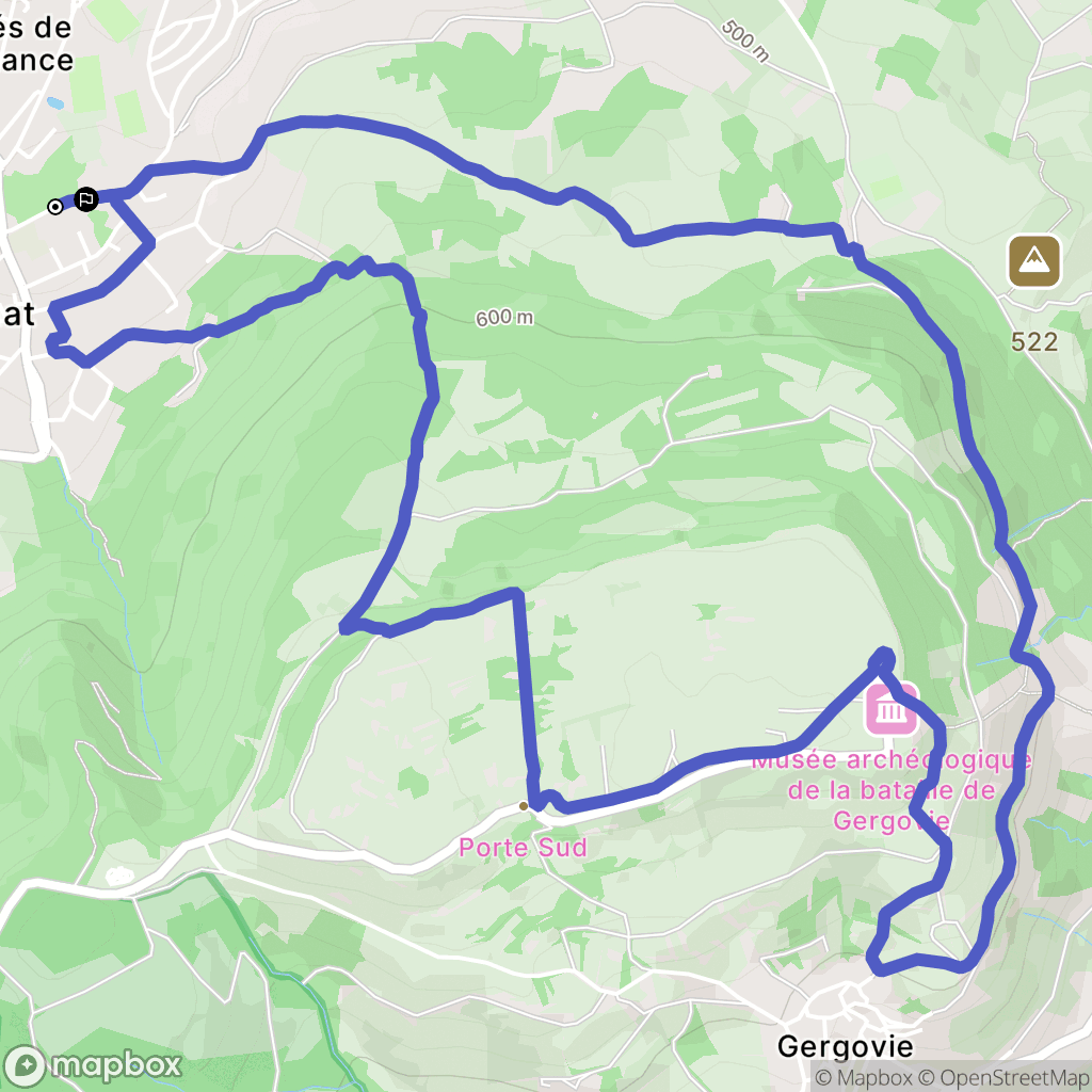 Romagnat : carte du parcours de randonnée - France