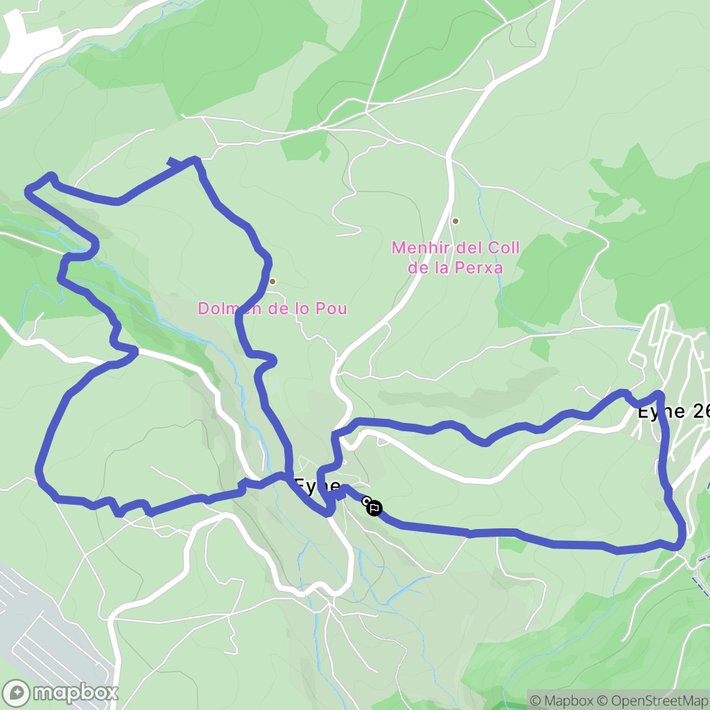 Eyne : carte du parcours de randonnée - France