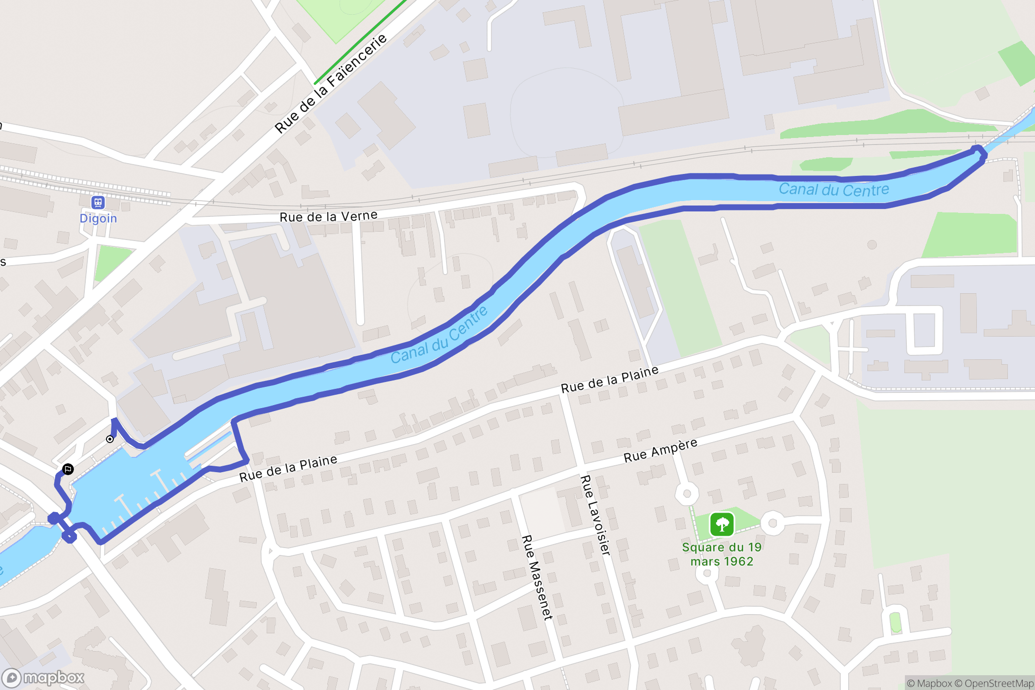 Digoin : carte du parcours de randonnée - France
