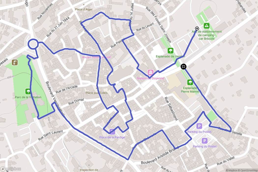 Brioude : carte du parcours de randonnée - France