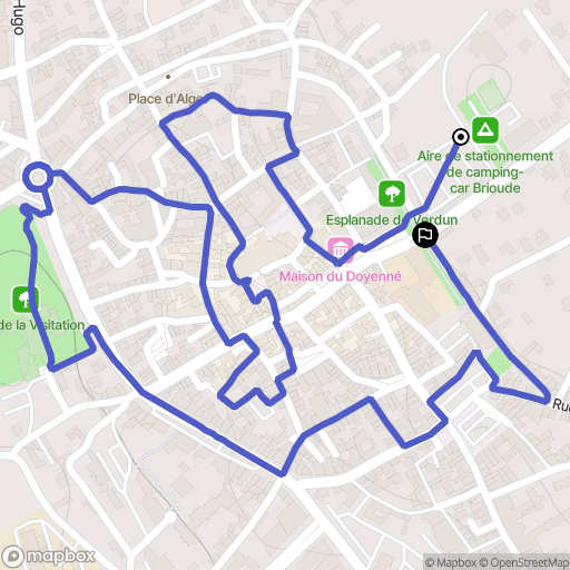 Brioude : carte du parcours de randonnée - France