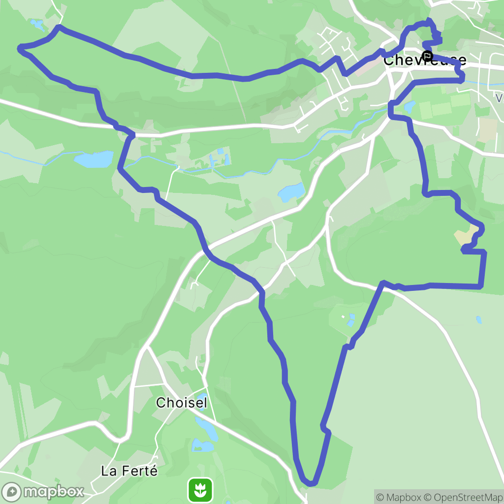 Chevreuse : carte du parcours de randonnée - France