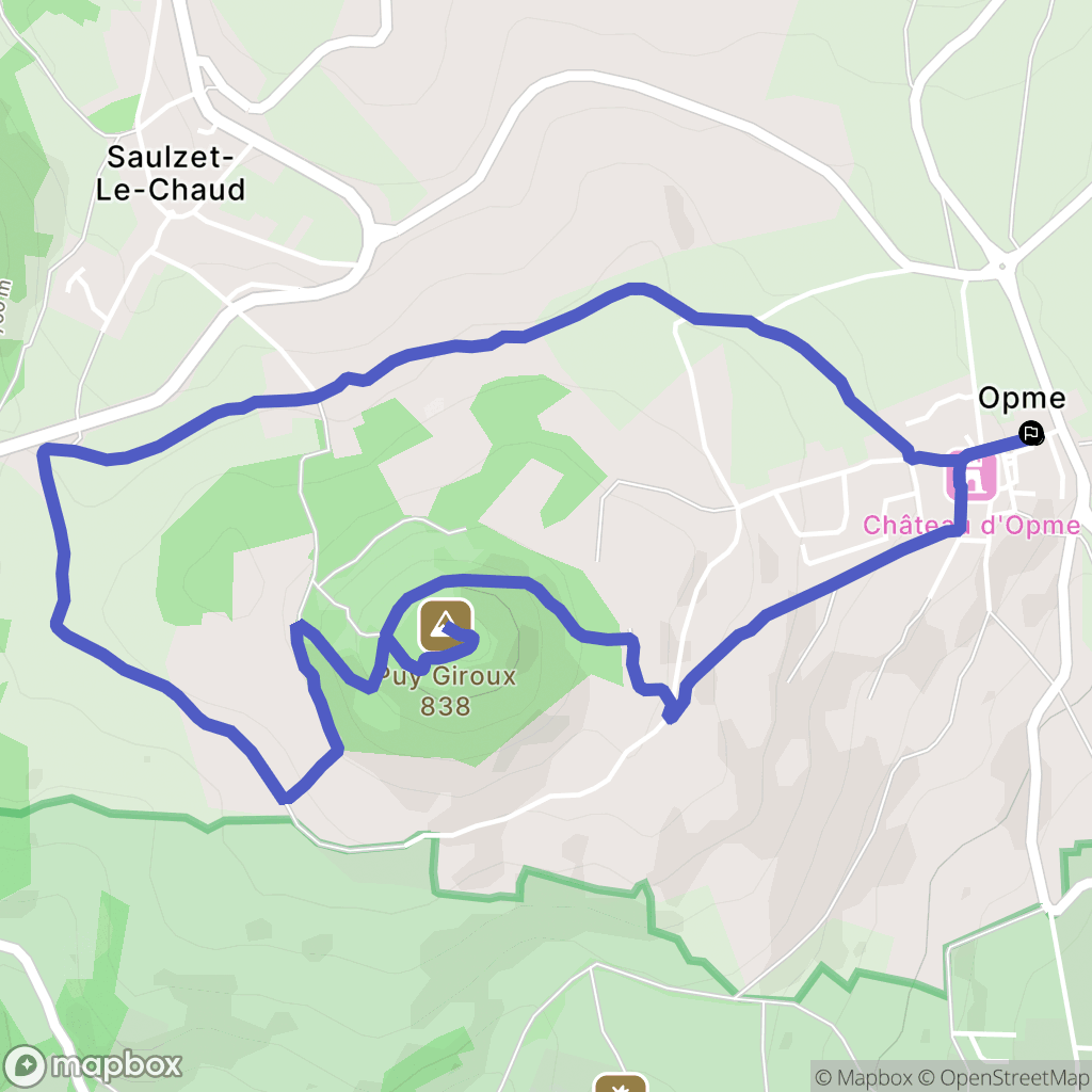 Romagnat : carte du parcours de randonnée - France