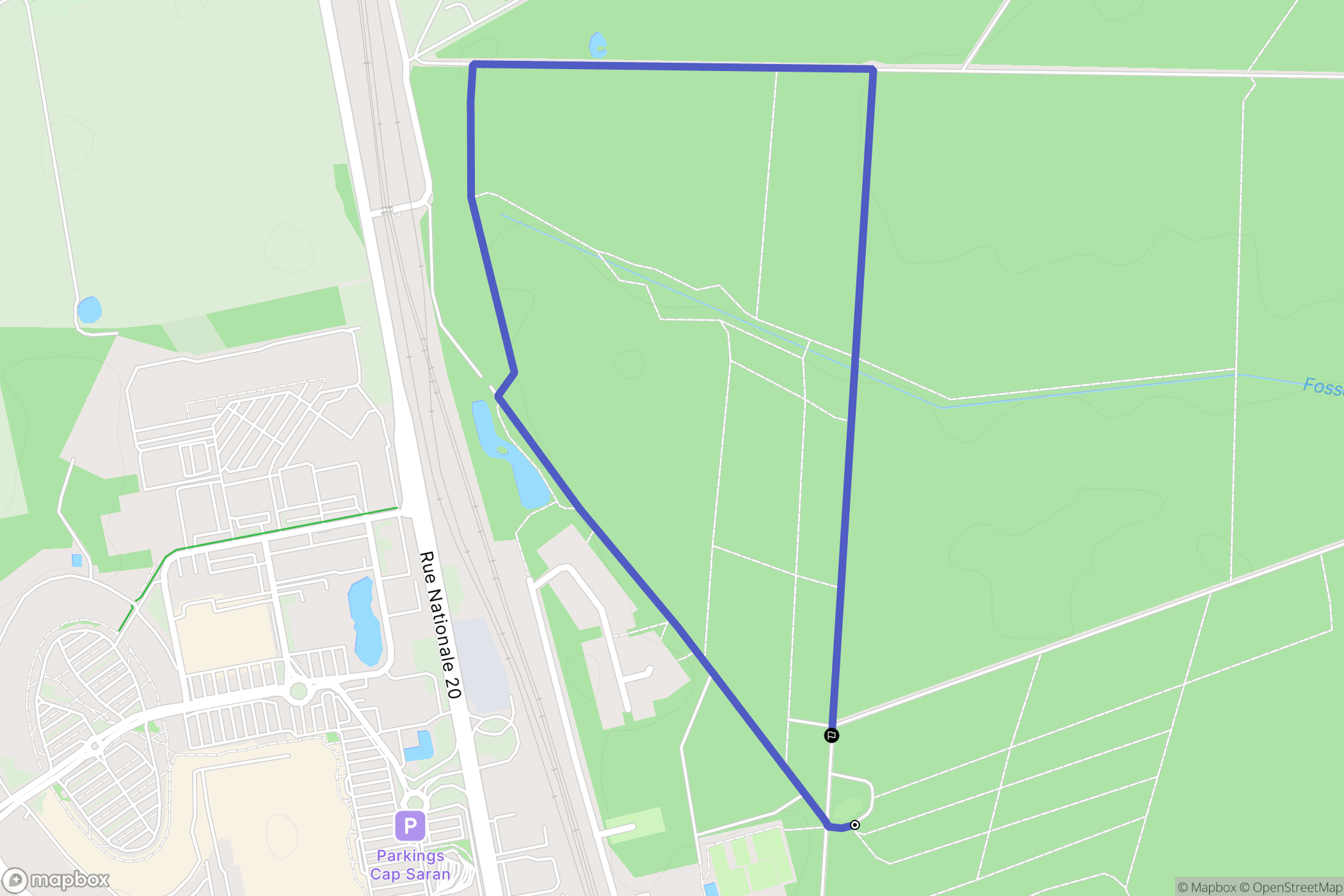 Saran : carte du parcours de randonnée - France