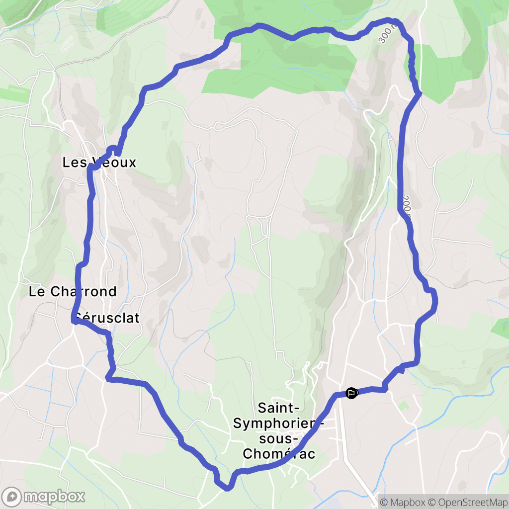 Saint-Symphorien-sous-Chomérac : carte du parcours de randonnée - France