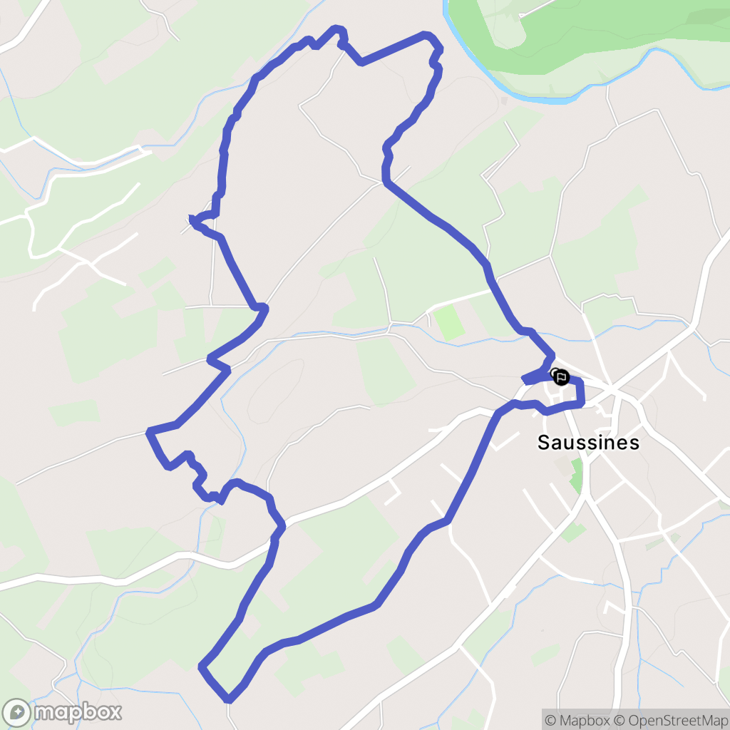 Saussines : carte du parcours de randonnée - France
