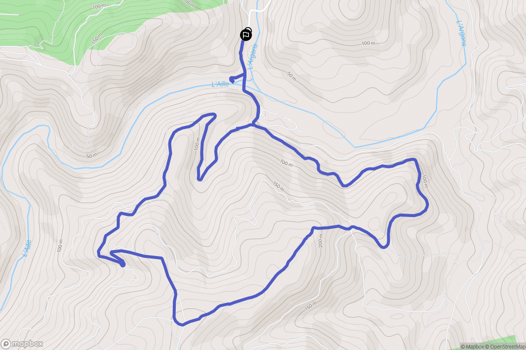 Les Arcs : carte du parcours de randonnée - France