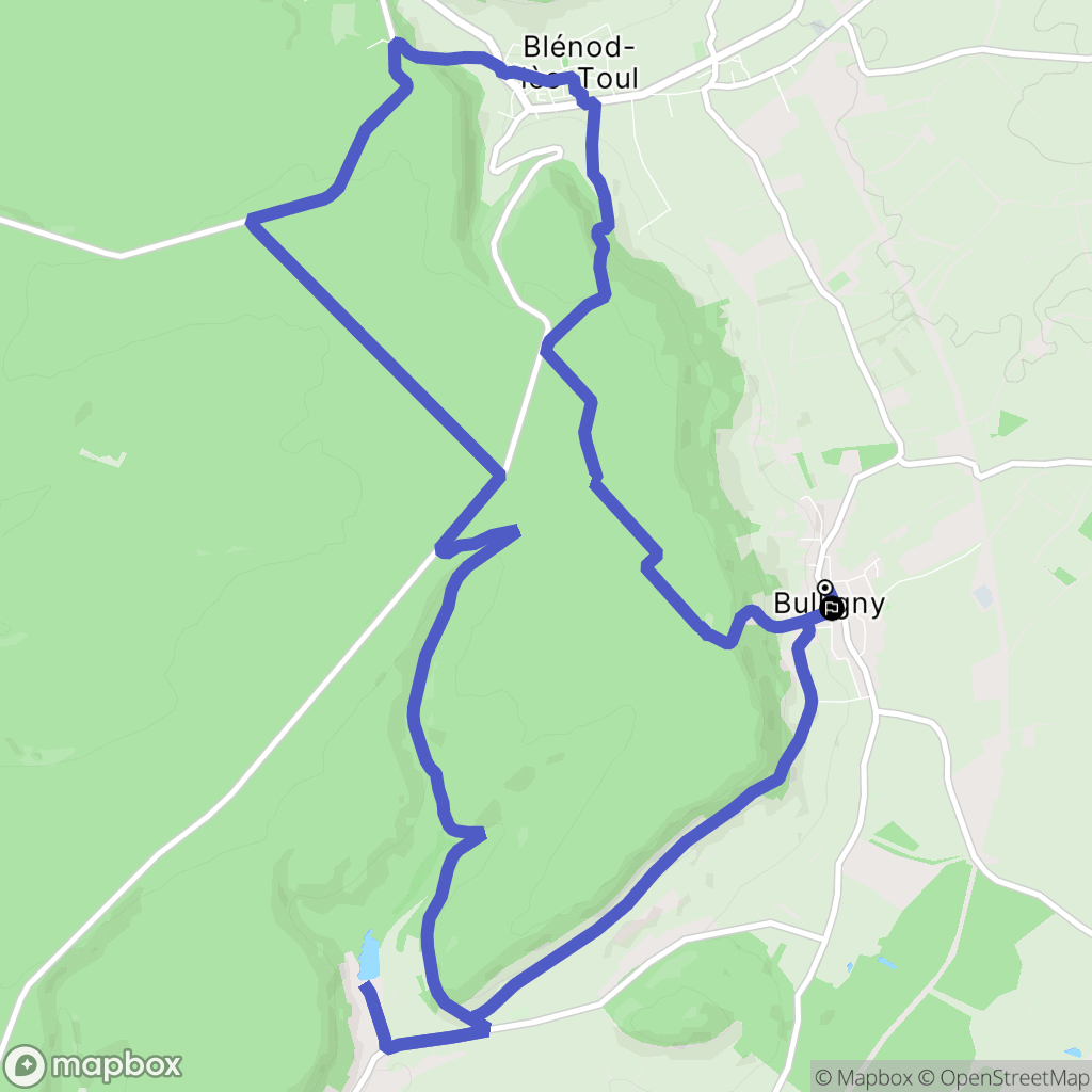 Bulligny : carte du parcours de randonnée - France