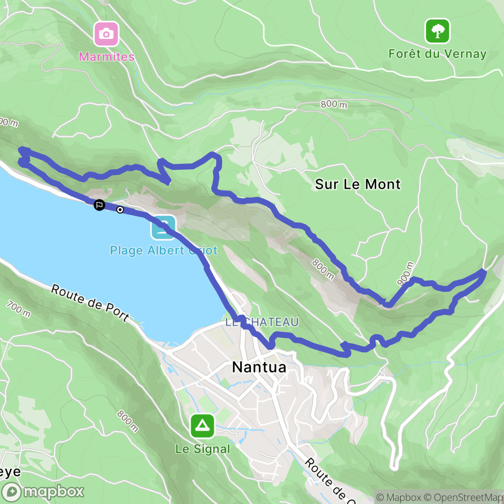 Nantua : carte du parcours de randonnée - France