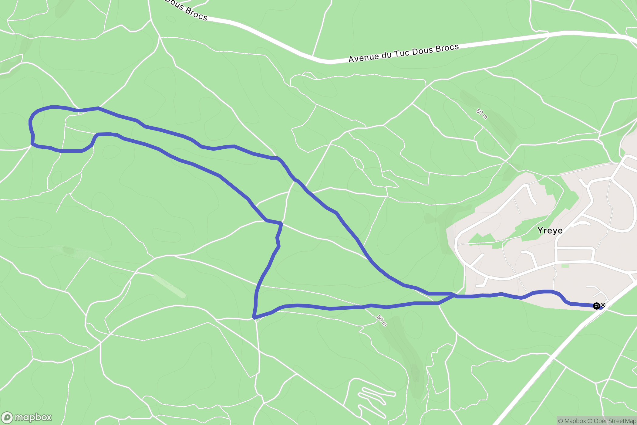 Seignosse : carte du parcours de randonnée - France