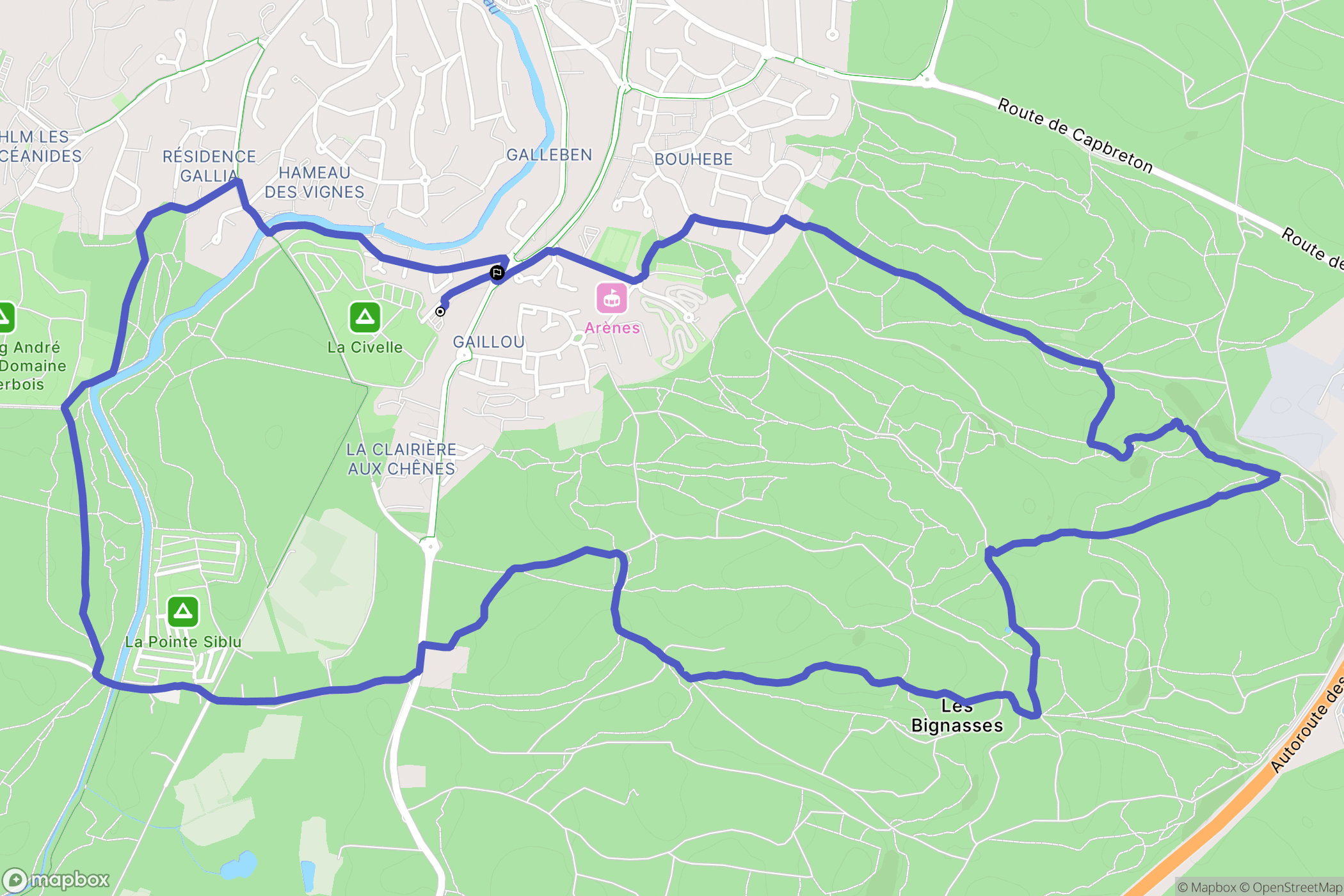 Capbreton : carte du parcours de randonnée - France