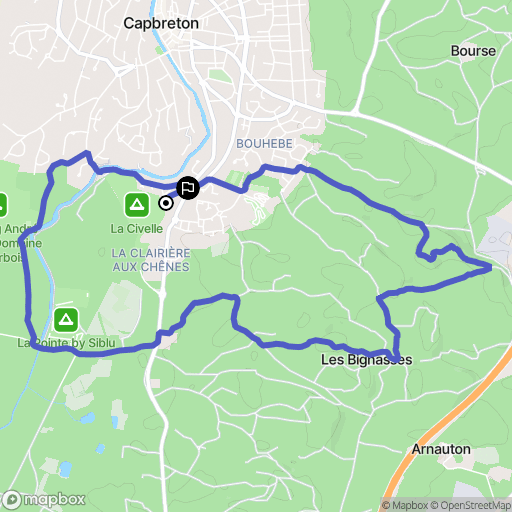 Capbreton : carte du parcours de randonnée - France